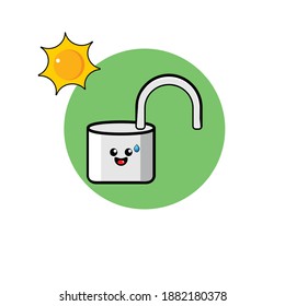 Diseño del vector Ilustración de un candado de sudor
