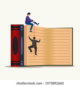 vector design illustration with the theme of a book is the best guide, books are home