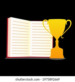 vector design illustration with the theme of a book is the best guide, books are home
