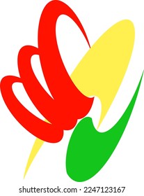 vector design illustration of three red rings.
