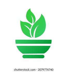 vector design, illustration of a tree planted in a pot. greening