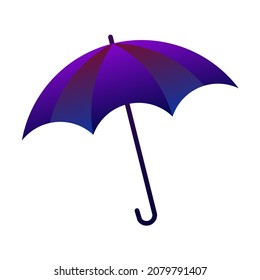 diseño vectorial, ilustración de un paraguas en colores azul y púrpura