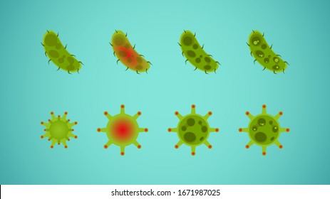 Ilustración de diseño de vectores de fondo de virus.Virus Corona.Infografía de la protección antivirus.La importancia de utilizar una máscara