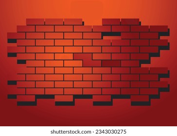 vector design, illustration of visible brick background with empty area