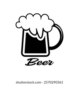 Vector design image of alcoholic Beer Drink with mug