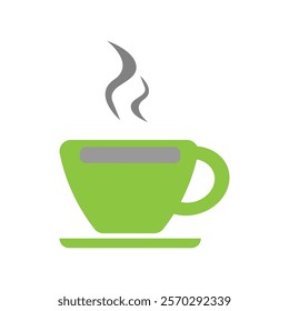 Vector design image of coffee cup icon with green color