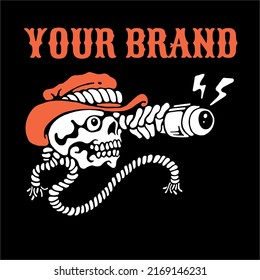 vector design, image of a cowboy with binoculars in front of the eye, can be used for any purpose.