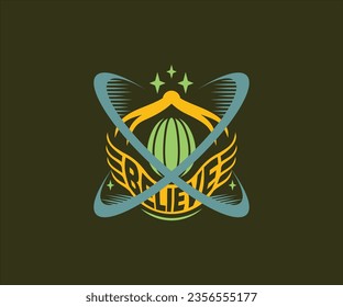 A vector design of the image and text "believe"