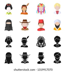 Vector design of imitator and resident icon. Collection of imitator and culture stock symbol for web.