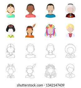 Vector design of imitator and resident icon. Set of imitator and culture stock symbol for web.