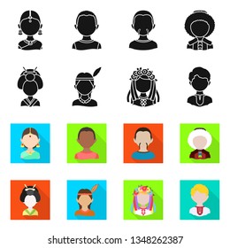 Vector design of imitator and resident icon. Set of imitator and culture vector icon for stock.