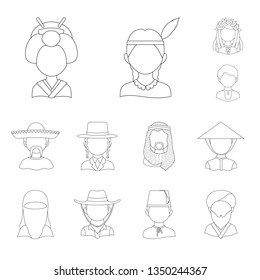 Vector design of imitator and resident icon. Collection of imitator and culture stock vector illustration.