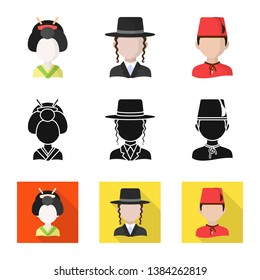 Vector design of imitator and resident icon. Set of imitator and culture stock vector illustration.