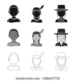 Vector design of imitator and resident icon. Collection of imitator and culture stock vector illustration.