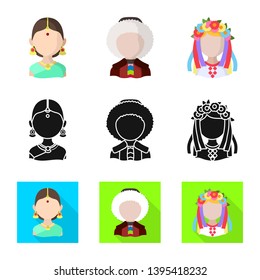 Vector design of imitator and resident icon. Set of imitator and culture vector icon for stock.