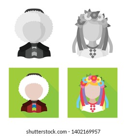Vector design of imitator and resident icon. Set of imitator and culture vector icon for stock.