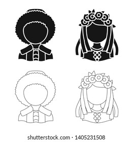 Vector design of imitator and resident icon. Set of imitator and culture stock vector illustration.