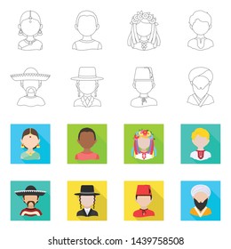 Vector design of imitator and resident icon. Set of imitator and culture stock symbol for web.