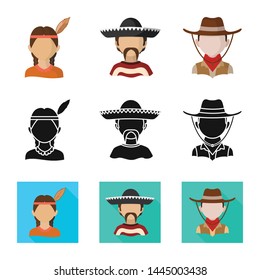 Vector design of imitator and resident icon. Collection of imitator and culture stock vector illustration.