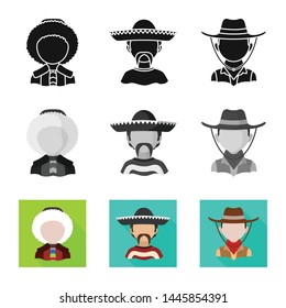 Vector design of imitator and resident icon. Set of imitator and culture stock vector illustration.