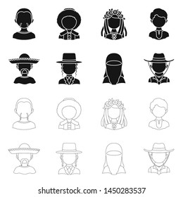 Vector design of imitator and resident icon. Set of imitator and culture stock symbol for web.
