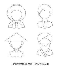Vector design of imitator and resident icon. Collection of imitator and culture stock symbol for web.