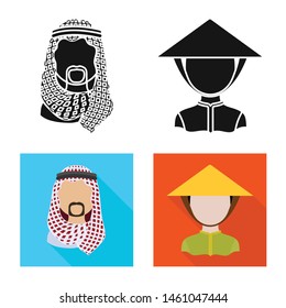 Vector design of imitator and resident icon. Set of imitator and culture vector icon for stock.