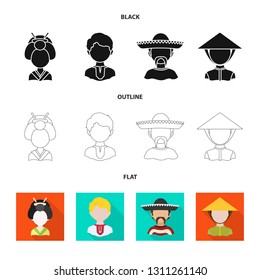 Vector design of imitator and resident logo. Collection of imitator and culture stock vector illustration.