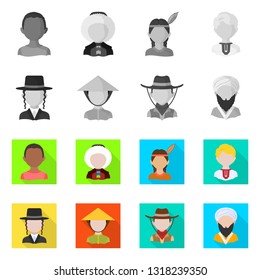 Vector design of imitator and resident logo. Set of imitator and culture vector icon for stock.