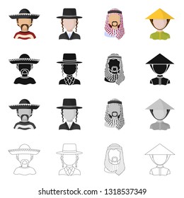 Vector design of imitator and resident logo. Set of imitator and culture vector icon for stock.