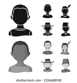 Vector design of imitator and resident logo. Set of imitator and culture stock symbol for web.