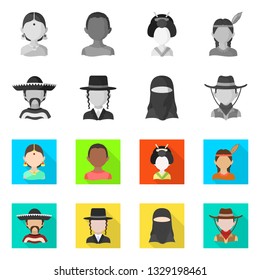 Vector design of imitator and resident logo. Collection of imitator and culture vector icon for stock.