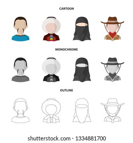 Vector design of imitator and resident logo. Collection of imitator and culture stock vector illustration.