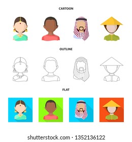 Vector design of imitator and resident logo. Collection of imitator and culture stock symbol for web.