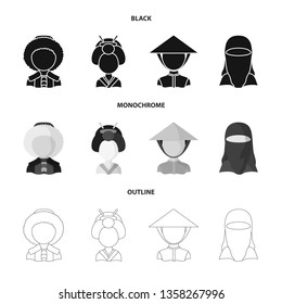 Vector design of imitator and resident logo. Set of imitator and culture stock symbol for web.