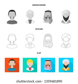 Vector design of imitator and resident logo. Set of imitator and culture stock vector illustration.