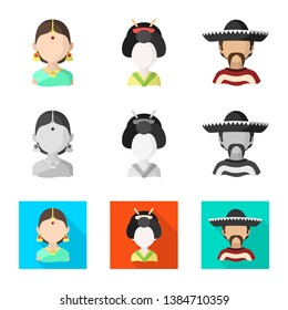Vector design of imitator and resident logo. Collection of imitator and culture vector icon for stock.
