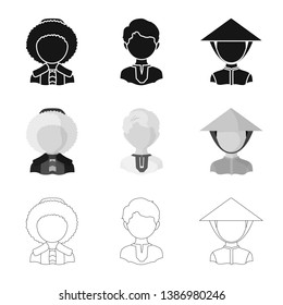 Vector design of imitator and resident logo. Collection of imitator and culture vector icon for stock.