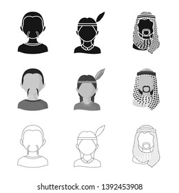 Vector design of imitator and resident logo. Set of imitator and culture vector icon for stock.