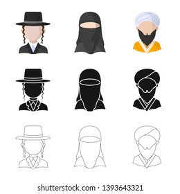 Vector design of imitator and resident logo. Set of imitator and culture vector icon for stock.