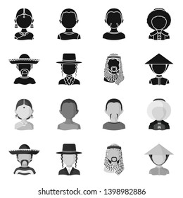 Vector design of imitator and resident logo. Collection of imitator and culture stock vector illustration.