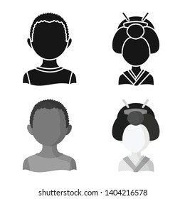 Vector design of imitator and resident logo. Collection of imitator and culture stock symbol for web.