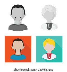 Vector design of imitator and resident logo. Set of imitator and culture stock symbol for web.
