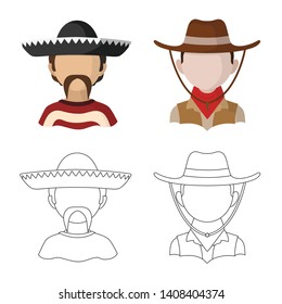 Vector design of imitator and resident logo. Collection of imitator and culture stock vector illustration.