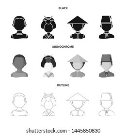 Vector design of imitator and resident logo. Collection of imitator and culture stock symbol for web.