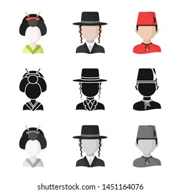 Vector design of imitator and resident logo. Set of imitator and culture vector icon for stock.