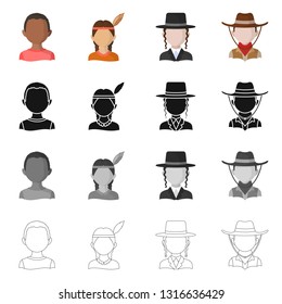 Vector design of imitator and resident sign. Collection of imitator and culture stock vector illustration.