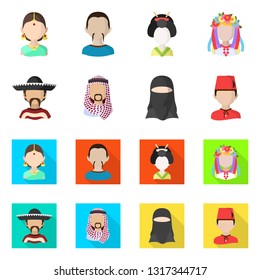 Vector design of imitator and resident sign. Set of imitator and culture vector icon for stock.