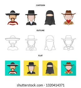 Vector design of imitator and resident sign. Collection of imitator and culture stock symbol for web.