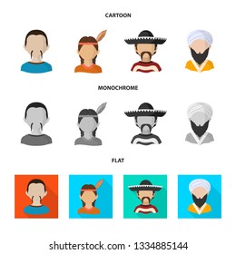 Vector design of imitator and resident sign. Set of imitator and culture vector icon for stock.